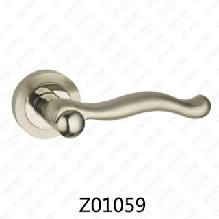 Maniglia per porta con rosetta in alluminio e lega di zinco in zama con rosetta rotonda (Z01059)