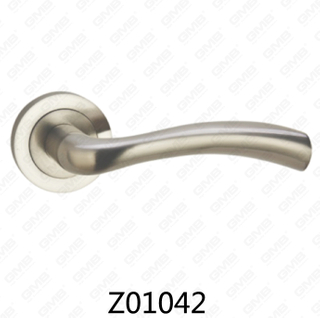 Maniglia per porta con rosetta in alluminio e lega di zinco in zama con rosetta rotonda (Z01042)