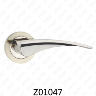 Maniglia per porta con rosetta in alluminio e lega di zinco in zama con rosetta rotonda (Z01047)