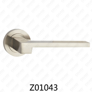Maniglia per porta con rosetta in alluminio e lega di zinco in zama con rosetta rotonda (Z01043)