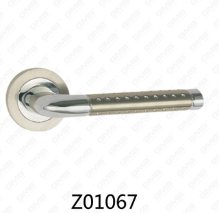 Maniglia per porta con rosetta in alluminio e lega di zinco in zama con rosetta rotonda (Z01067)