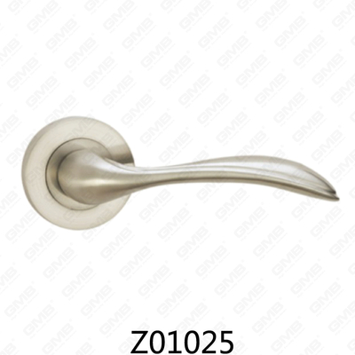 Maniglia per porta con rosetta in alluminio e lega di zinco in zama con rosetta rotonda (Z01025)