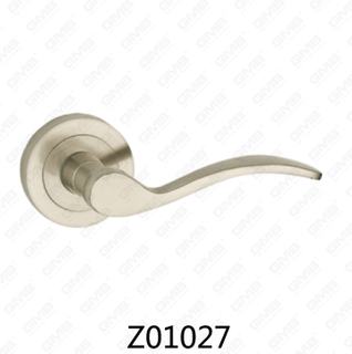 Maniglia per porta con rosetta in alluminio e lega di zinco in zama con rosetta rotonda (Z01027)