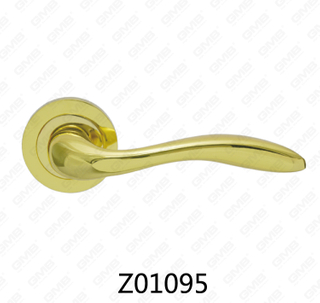 Maniglia per porta con rosetta in alluminio e lega di zinco in zama con rosetta rotonda (Z01095)