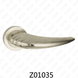 Maniglia per porta con rosetta in alluminio e lega di zinco in zama con rosetta rotonda (Z01035)