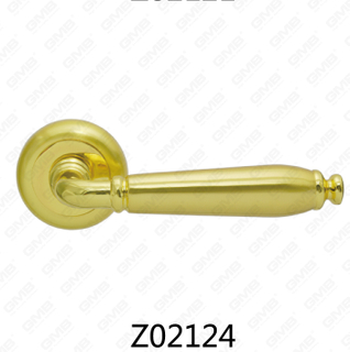 Maniglia per porta con rosetta in alluminio e lega di zinco in zama con rosetta rotonda (Z02124)