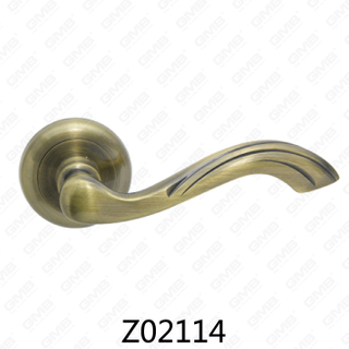 Maniglia per porta con rosetta in alluminio e lega di zinco in zama con rosetta rotonda (Z02114)