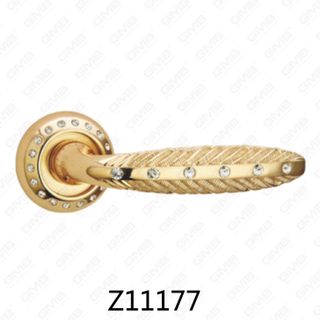 Maniglia per porta con rosetta in alluminio e lega di zinco in zama con rosetta rotonda (Z11177)