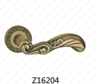 Maniglia per porta con rosetta in alluminio e lega di zinco in zama con rosetta rotonda (Z16204)