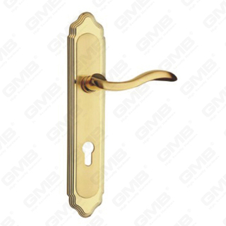 Manico della porta tirare la maniglia hardware della porta in legno manico della serratura sulla piastra per il blocco a mortasa tramite in lega di zinco o maniglia della piastra della porta in acciaio (ZL91376-GSB e GPB)