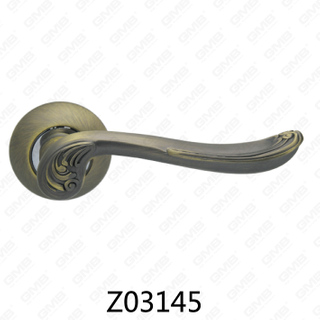 Maniglia per porta con rosetta in alluminio e lega di zinco in zama con rosetta rotonda (Z02145)