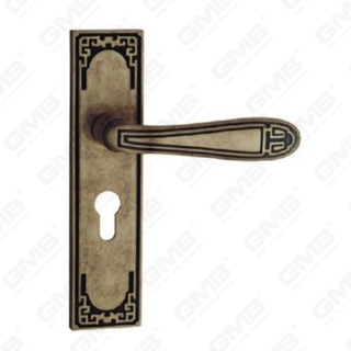 Manico della porta tirare la maniglia hardware della porta in legno maniglia porta della porta sulla piastra per il blocco a mortasa tramite in lega di zinco o maniglia della piastra della porta in acciaio (ZM615-E05-DHB)