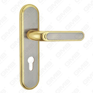 Manico della porta tirare la maniglia hardware della porta in legno manico della porta sulla piastra per il blocco a mortasa tramite in lega di zinco o maniglia della piastra della porta in acciaio (ZM46086-SN GPB)