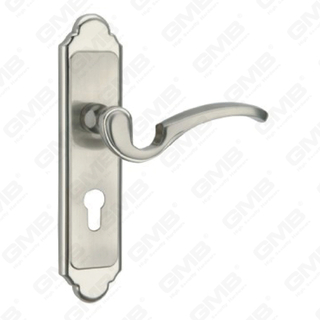 Manico della porta tirare la maniglia hardware della porta in legno manico della serratura sulla piastra per il blocco a mortasa tramite in lega di zinco o maniglia della piastra della porta in acciaio (ZM588101-K)