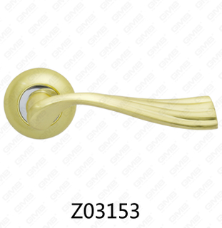 Maniglia per porta con rosetta in alluminio e lega di zinco in zama con rosetta rotonda (Z02153)