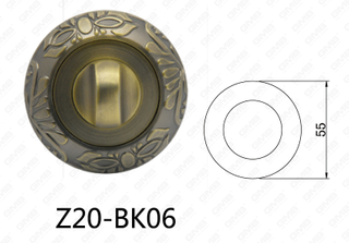 Bocchetta rotonda per maniglia per porta in alluminio in lega di zinco Zama (Z20-BK06)