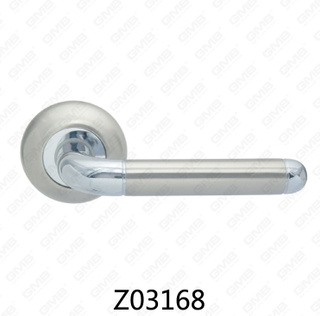 Maniglia per porta con rosetta in alluminio e lega di zinco in zama con rosetta rotonda (Z02168)