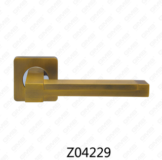 Maniglia per porta con rosetta in alluminio e lega di zinco in zama con rosetta rotonda (Z04229)