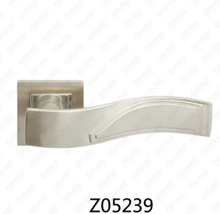 Maniglia per porta con rosetta in alluminio e lega di zinco in zama con rosetta rotonda (Z05239)