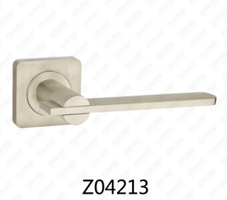 Maniglia per porta con rosetta in alluminio e lega di zinco in zama con rosetta rotonda (Z04213)