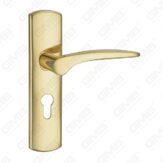 Manico della porta tirare la maniglia hardware della porta in legno manico della porta della porta sulla piastra per il blocco a mortasa tramite in lega di zinco o maniglia della piastra della porta in acciaio (ZM60117-GPB)