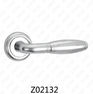 Maniglia per porta con rosetta in alluminio e lega di zinco in zama con rosetta rotonda (Z02132)