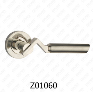 Maniglia per porta con rosetta in alluminio e lega di zinco in zama con rosetta rotonda (Z01060)