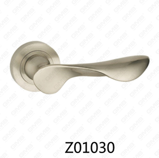 Maniglia per porta con rosetta in alluminio e lega di zinco in zama con rosetta rotonda (Z01030)