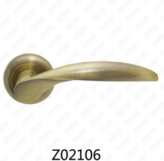 Maniglia per porta con rosetta in alluminio e lega di zinco in zama con rosetta rotonda (Z02106)