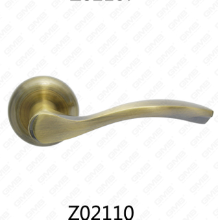 Maniglia per porta con rosetta in alluminio e lega di zinco in zama con rosetta rotonda (Z02110)