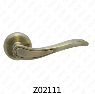 Maniglia per porta con rosetta in alluminio e lega di zinco in zama con rosetta rotonda (Z02111)