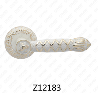Maniglia per porta con rosetta in alluminio e lega di zinco in zama con rosetta rotonda (Z12183)