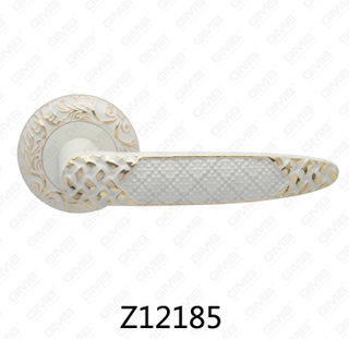 Maniglia per porta con rosetta in alluminio e lega di zinco in zama con rosetta rotonda (Z12185)