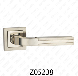 Maniglia per porta con rosetta in alluminio e lega di zinco in zama con rosetta rotonda (Z05238)