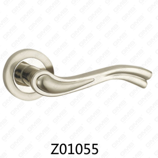 Maniglia per porta con rosetta in alluminio e lega di zinco in zama con rosetta rotonda (Z01055)