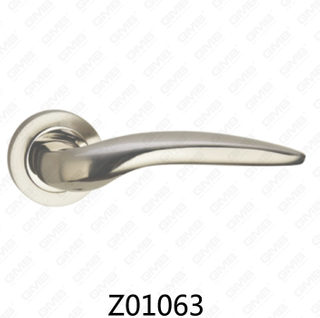 Maniglia per porta con rosetta in alluminio e lega di zinco in zama con rosetta rotonda (Z01063)
