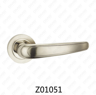 Maniglia per porta con rosetta in alluminio e lega di zinco in zama con rosetta rotonda (Z01051)