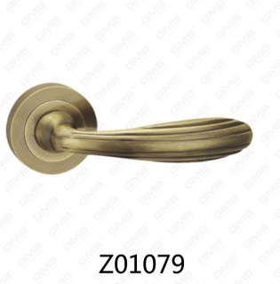 Maniglia per porta con rosetta in alluminio e lega di zinco in zama con rosetta rotonda (Z01079)