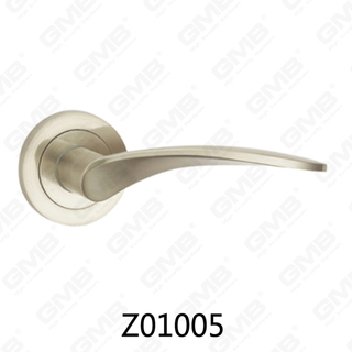 Maniglia per porta con rosetta in alluminio e lega di zinco in zama con rosetta rotonda (Z01005)