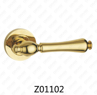 Maniglia per porta con rosetta in alluminio e lega di zinco in zama con rosetta rotonda (Z01102)