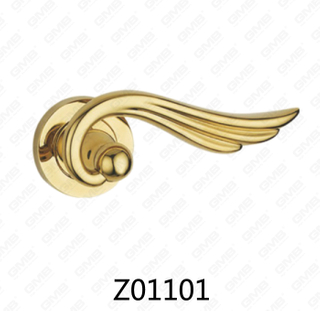 Maniglia per porta con rosetta in alluminio e lega di zinco in zama con rosetta rotonda (Z01101)