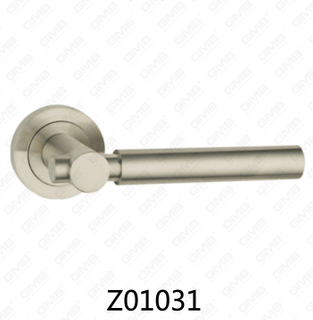 Maniglia per porta con rosetta in alluminio e lega di zinco in zama con rosetta rotonda (Z01031)