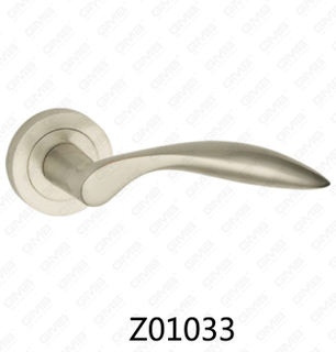 Maniglia per porta con rosetta in alluminio e lega di zinco in zama con rosetta rotonda (Z01033)