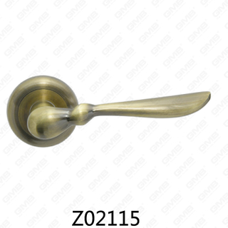Maniglia per porta con rosetta in alluminio e lega di zinco in zama con rosetta rotonda (Z02115)