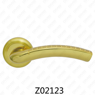 Maniglia per porta con rosetta in alluminio e lega di zinco in zama con rosetta rotonda (Z02123)
