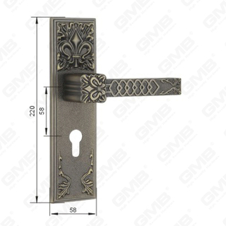 Manico della porta tirare la maniglia hardware della porta in legno manico della serratura sulla piastra per il blocco a mortasa tramite in lega di zinco o maniglia della piastra della porta in acciaio (CM750-C12-Dab)