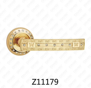 Maniglia per porta con rosetta in alluminio e lega di zinco in zama con rosetta rotonda (Z11179)