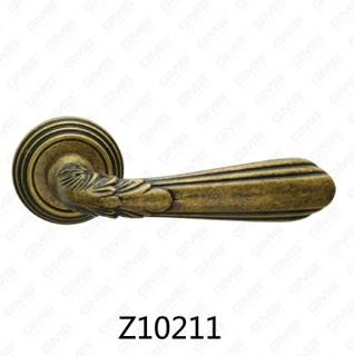 Maniglia per porta con rosetta in alluminio e lega di zinco in zama con rosetta rotonda (Z10211)