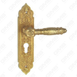 Manico della porta tirare la maniglia hardware della porta in legno manico della porta della porta sulla piastra per il blocco a mortasa tramite in lega di zinco o maniglia della piastra della porta in acciaio (E626-E08-GPB)