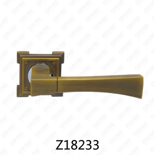 Maniglia per porta con rosetta in alluminio e lega di zinco in zama con rosetta rotonda (Z18233)